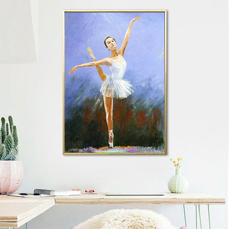 Glam Style Dancing Girl Painting Pastel Color Guest Room Wall Art, Multiple Sizes Clearhalo 'Arts' 'Canvas Art' 1656560