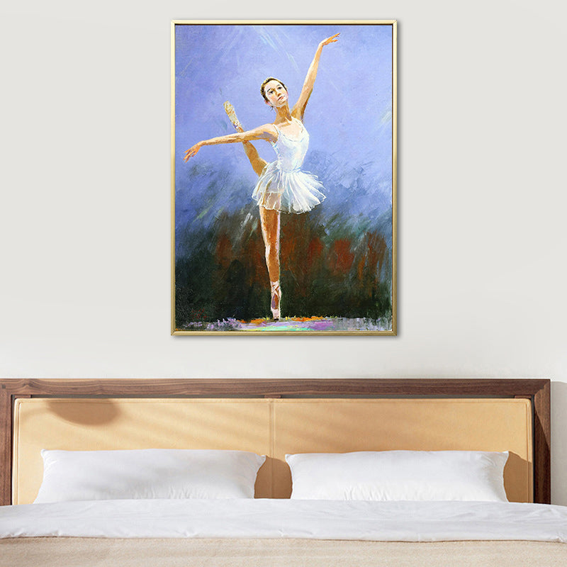 Glam Style Dancing Girl Painting Pastel Color Guest Room Wall Art, Multiple Sizes Clearhalo 'Arts' 'Canvas Art' 1656561