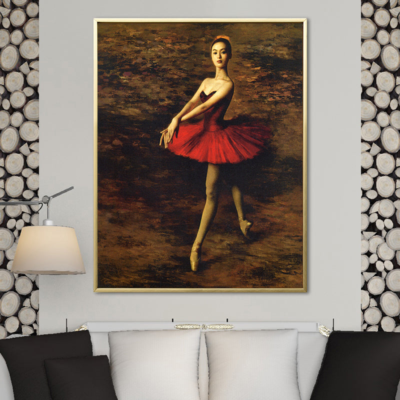 Glam Style Dancing Girl Painting Pastel Color Guest Room Wall Art, Multiple Sizes Clearhalo 'Arts' 'Canvas Art' 1656567