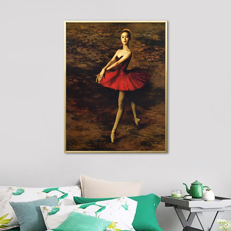 Glam Style Dancing Girl Painting Pastel Color Guest Room Wall Art, Multiple Sizes Clearhalo 'Arts' 'Canvas Art' 1656568