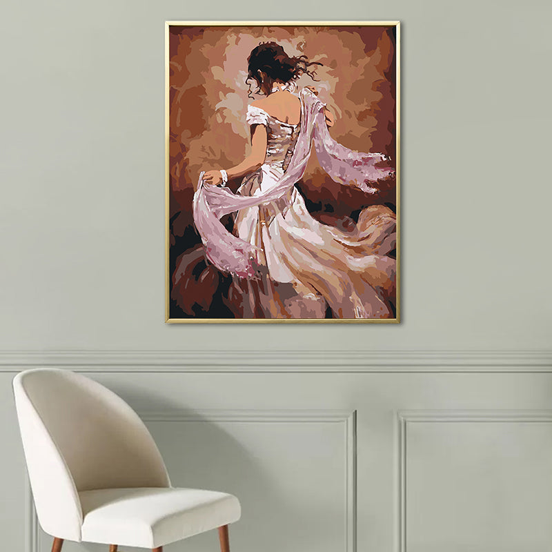 Glam Style Dancing Girl Painting Pastel Color Guest Room Wall Art, Multiple Sizes Clearhalo 'Arts' 'Canvas Art' 1656575