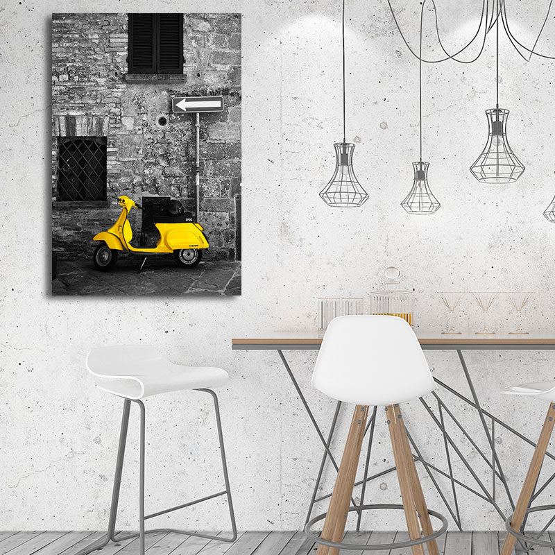 City Traffic View Art Print Yellow and Grey Canvas Wall Decor for Home, Textured Yellow Design 2 Clearhalo 'Art Gallery' 'Canvas Art' 'Contemporary Art Gallery' 'Modern' Arts' 1656597