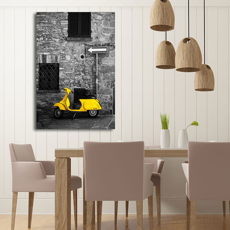 City Traffic View Art Print Yellow and Grey Canvas Wall Decor for Home, Textured Clearhalo 'Art Gallery' 'Canvas Art' 'Contemporary Art Gallery' 'Modern' Arts' 1656598