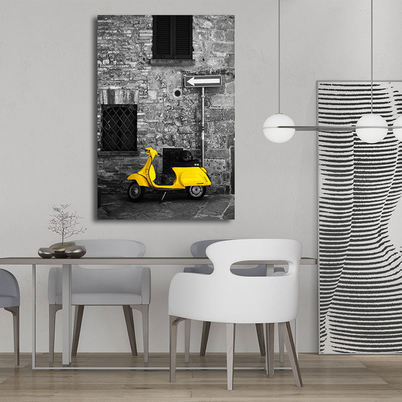 City Traffic View Art Print Yellow and Grey Canvas Wall Decor for Home, Textured Clearhalo 'Art Gallery' 'Canvas Art' 'Contemporary Art Gallery' 'Modern' Arts' 1656599