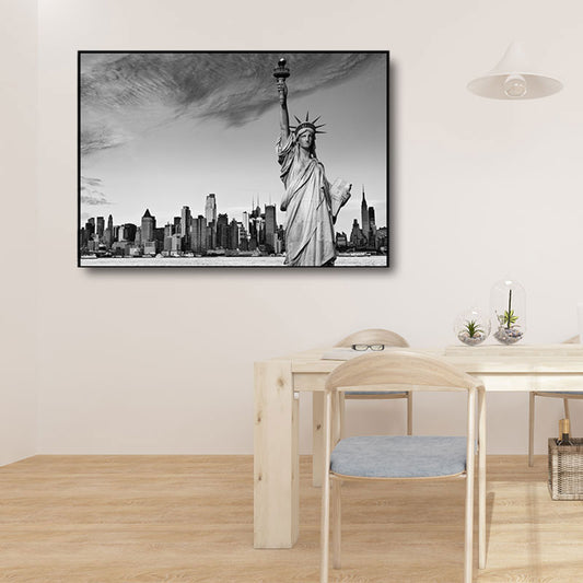 Scandinavian Landmark Wall Decor Grey for Parlor Canvas Art, Multiple Size Available Clearhalo 'Arts' 'Canvas Art' 1656677