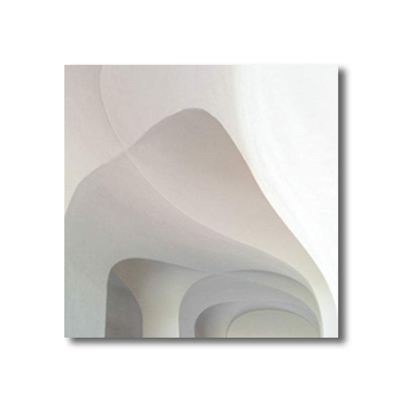 Home Decor Building Interior Wall Art Canvas Minimalism Square Painting in White for Parlor Clearhalo 'Art Gallery' 'Canvas Art' 'Contemporary Art Gallery' 'Modern' Arts' 1656707