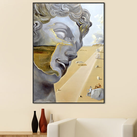 Textured Sculpture and Roadway Painting Contemporary Style Canvas Wall Art Print Grey Clearhalo 'Art Gallery' 'Canvas Art' 'Contemporary Art Gallery' 'Modern' Arts' 1656734