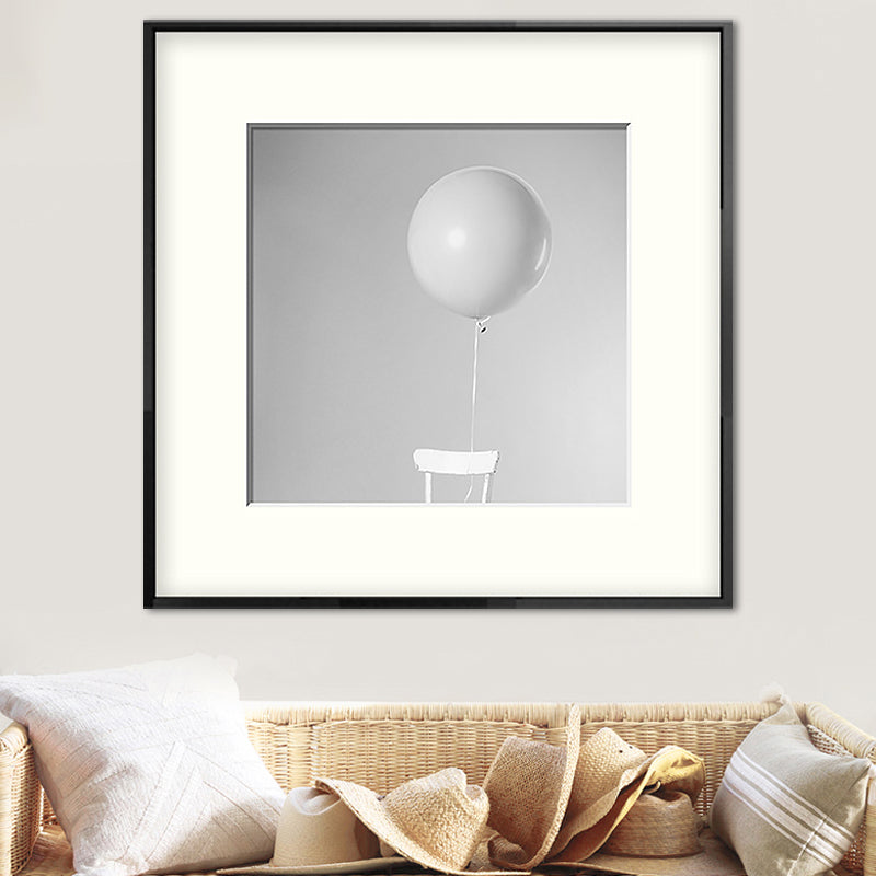 Modern Balloon Square Canvas Print Grey for Parlor Wall Art Decor, Multiple Size Options Grey Design 1 Clearhalo 'Art Gallery' 'Canvas Art' 'Contemporary Art Gallery' 'Modern' Arts' 1656741