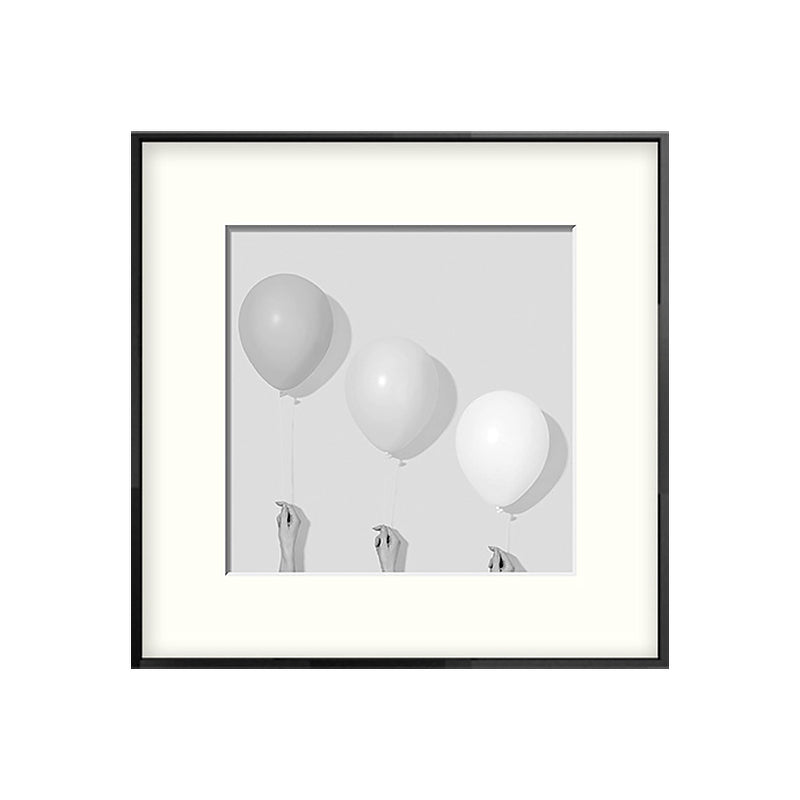 Modern Balloon Square Canvas Print Grey for Parlor Wall Art Decor, Multiple Size Options Clearhalo 'Art Gallery' 'Canvas Art' 'Contemporary Art Gallery' 'Modern' Arts' 1656751