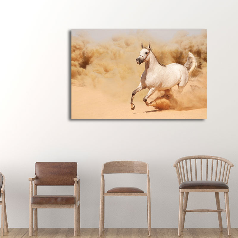 Photographs Modern Canvas Wall Art with Steed Running Pattern in Dark Color for Room Clearhalo 'Art Gallery' 'Canvas Art' 'Contemporary Art Gallery' 'Modern' Arts' 1656834