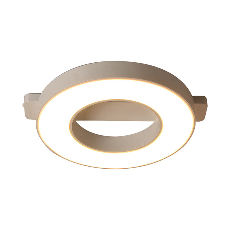 White/Black Ring Ceiling Flush Mount Light Simple Metal LED Living Room Flush Mount Light in Warm/White, 16.5"/19.5"/23.5" Dia Clearhalo 'Ceiling Lights' 'Close To Ceiling Lights' 'Close to ceiling' 'Flush mount' Lighting' 165703