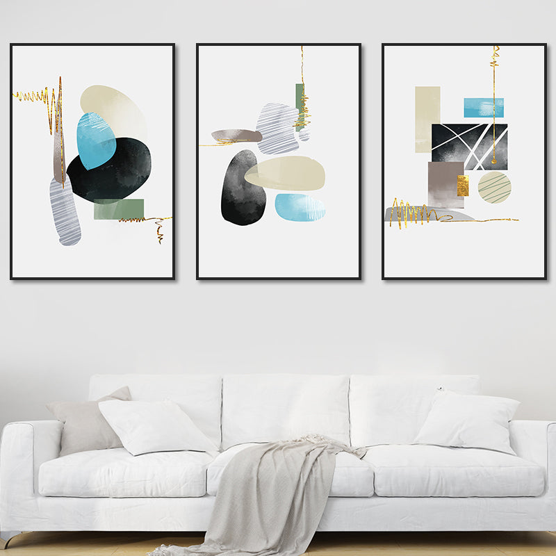 Soft Color Geometric Shape Canvas Print Abstract Modern Textured Wall Art Set for Home Clearhalo 'Art Gallery' 'Canvas Art' 'Contemporary Art Gallery' 'Modern' Arts' 1657133