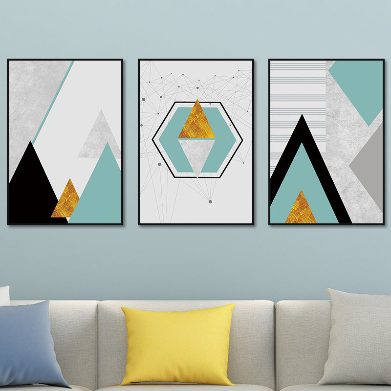 Soft Color Geometric Shape Canvas Print Abstract Modern Textured Wall Art Set for Home Green Clearhalo 'Art Gallery' 'Canvas Art' 'Contemporary Art Gallery' 'Modern' Arts' 1657138