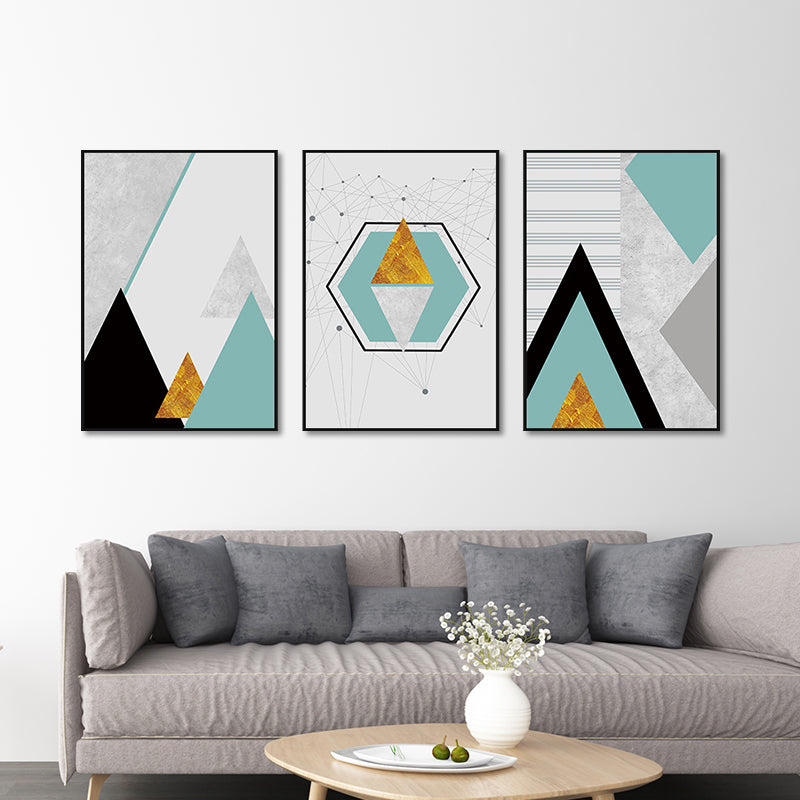 Soft Color Geometric Shape Canvas Print Abstract Modern Textured Wall Art Set for Home Clearhalo 'Art Gallery' 'Canvas Art' 'Contemporary Art Gallery' 'Modern' Arts' 1657139