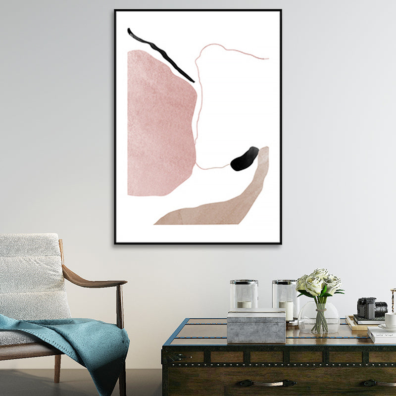 Textured Abstract Line Wall Decor Canvas Nordic Art Print, Multiple Sizes Available Pink Clearhalo 'Arts' 'Canvas Art' 1657298