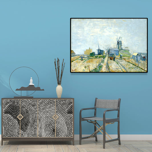 Van Gogh Farmland Wall Art Print Soft Color Canvas Painting for House Decoration Clearhalo 'Art Gallery' 'Canvas Art' 'Country Art Gallery' 'French Country' 'Rustic' Arts' 1657477