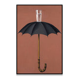 Umbrella and Cup Water Painting Nordic Textured Wrapped Canvas for Bedroom (Multiple Size Option) Clearhalo 'Arts' 'Canvas Art' 1657571