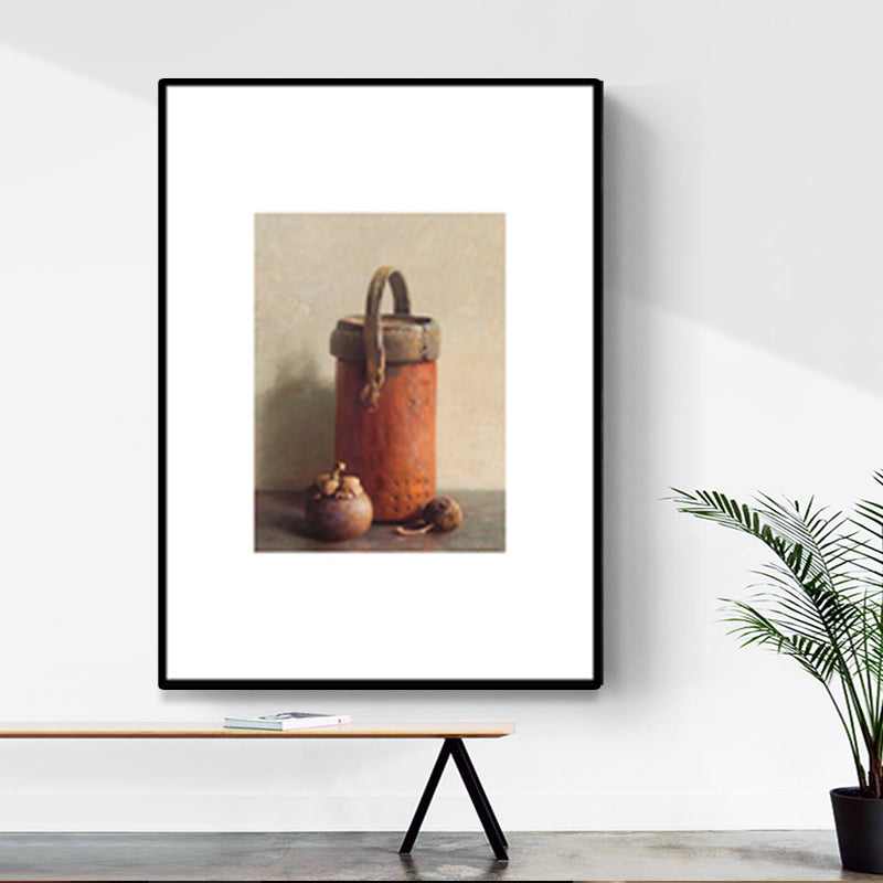 Scandinavian Illustrations Bucket Wall Art Decor Orange Canvas Print for Living Room Clearhalo 'Arts' 'Canvas Art' 1657577