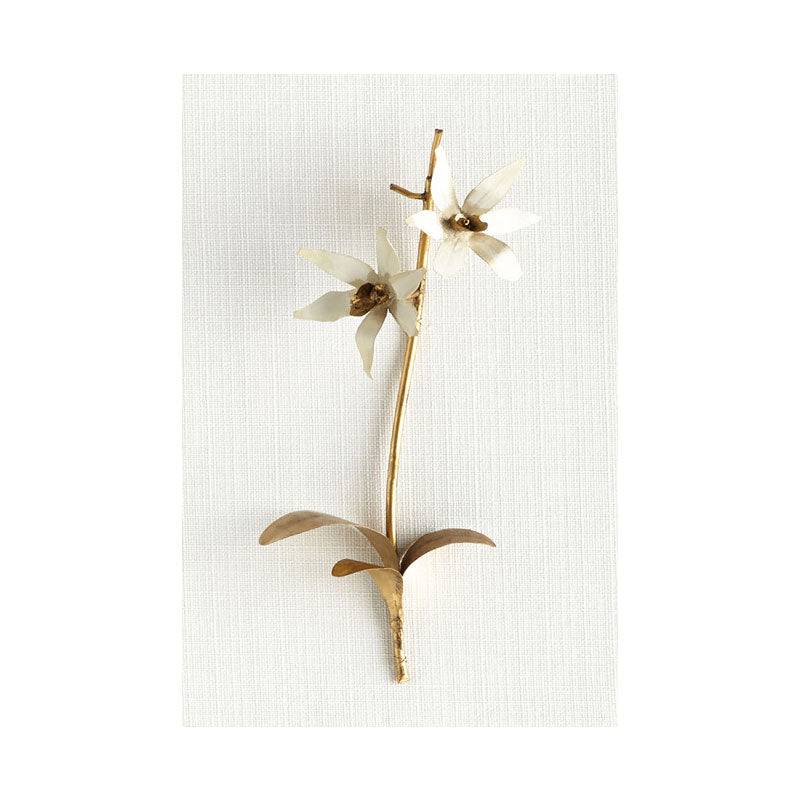 Flower Branch Wall Art Print Gold and White Canvas Wall Decor for Bedroom, Textured Clearhalo 'Arts' 'Canvas Art' 1657817