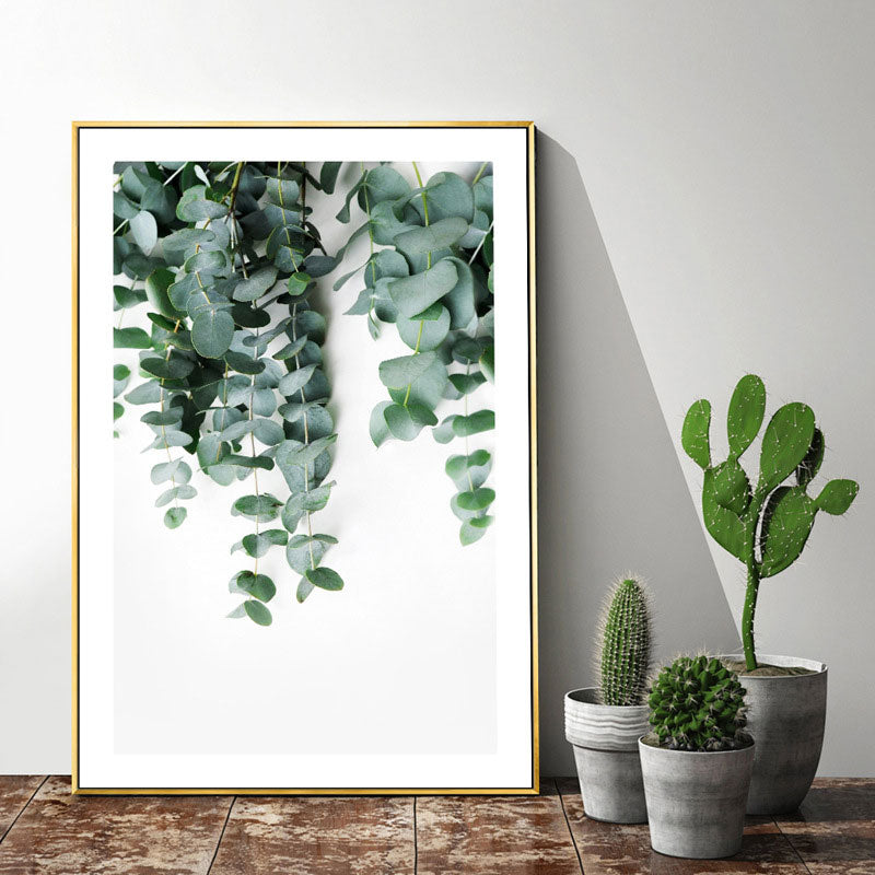 Nordic Botanic Vine Wall Art Green Textured Canvas Print for House Interior Green Clearhalo 'Arts' 'Canvas Art' 1657837