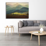 Green Smokey Mountain Layers Canvas Nature Scenery Modern Sitting Room Wall Art Print Clearhalo 'Art Gallery' 'Canvas Art' 'Contemporary Art Gallery' 'Modern' Arts' 1657928