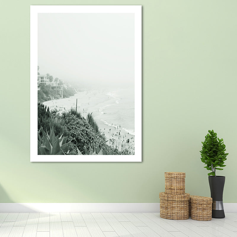 Green Coastal Landscape Canvas Art Textured Contemporary House Interior Wall Decor Clearhalo 'Art Gallery' 'Canvas Art' 'Contemporary Art Gallery' 'Modern' Arts' 1658011