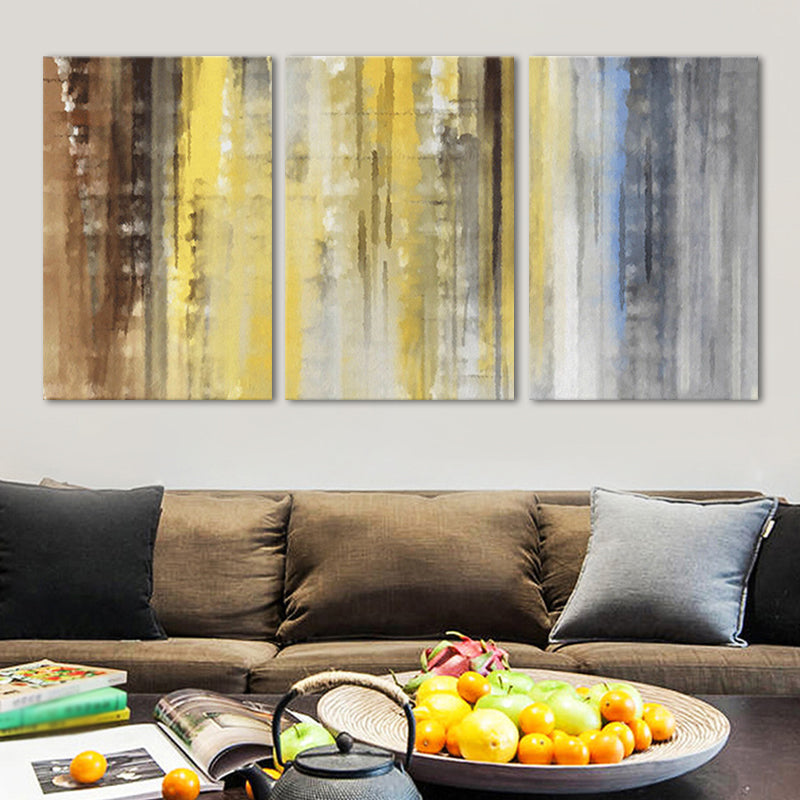 Canvas Multi-Piece Painting Modern Abstract Wall Art Print in Yellow and Brown for Home Clearhalo 'Art Gallery' 'Canvas Art' 'Contemporary Art Gallery' 'Modern' Arts' 1658027