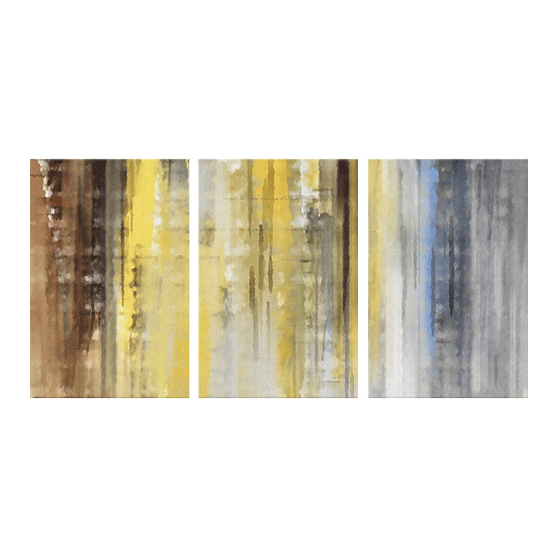 Canvas Multi-Piece Painting Modern Abstract Wall Art Print in Yellow and Brown for Home Clearhalo 'Art Gallery' 'Canvas Art' 'Contemporary Art Gallery' 'Modern' Arts' 1658028