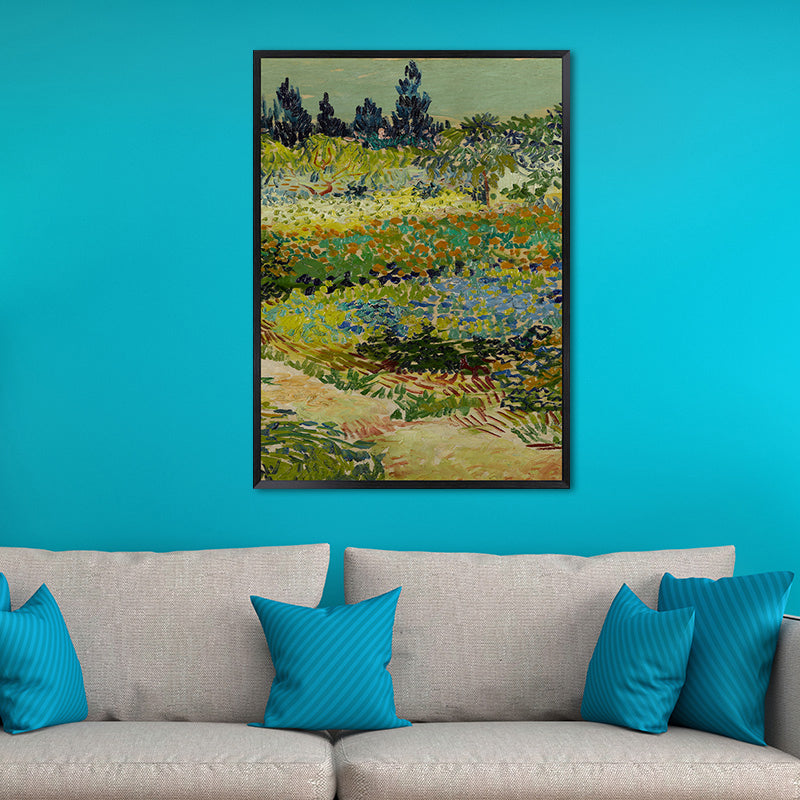 Green Farm Field Wall Art Van Gogh Farmhouse Textured Canvas Print for Home Clearhalo 'Art Gallery' 'Canvas Art' 'Country Art Gallery' 'French Country' 'Rustic' Arts' 1658043