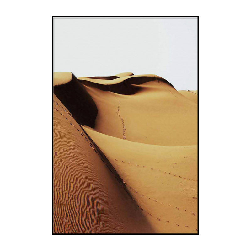 Desert Dunes Landscape Wall Art Print Modernism Textured Dining Room Canvas in Yellow Clearhalo 'Art Gallery' 'Canvas Art' 'Contemporary Art Gallery' 'Modern' Arts' 1658143