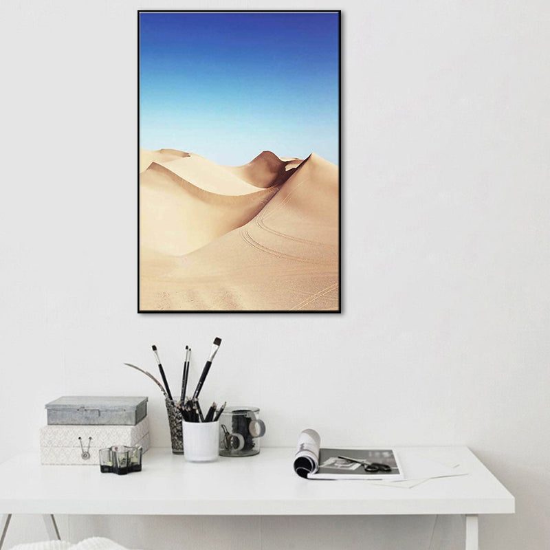 Desert Dunes Landscape Wall Art Print Modernism Textured Dining Room Canvas in Yellow Clearhalo 'Art Gallery' 'Canvas Art' 'Contemporary Art Gallery' 'Modern' Arts' 1658145