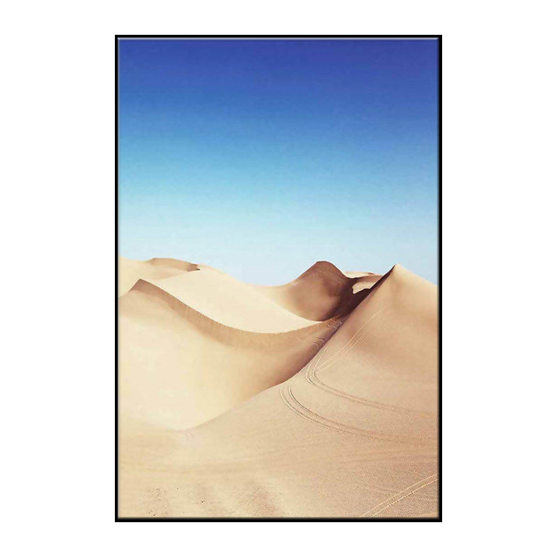 Desert Dunes Landscape Wall Art Print Modernism Textured Dining Room Canvas in Yellow Clearhalo 'Art Gallery' 'Canvas Art' 'Contemporary Art Gallery' 'Modern' Arts' 1658147