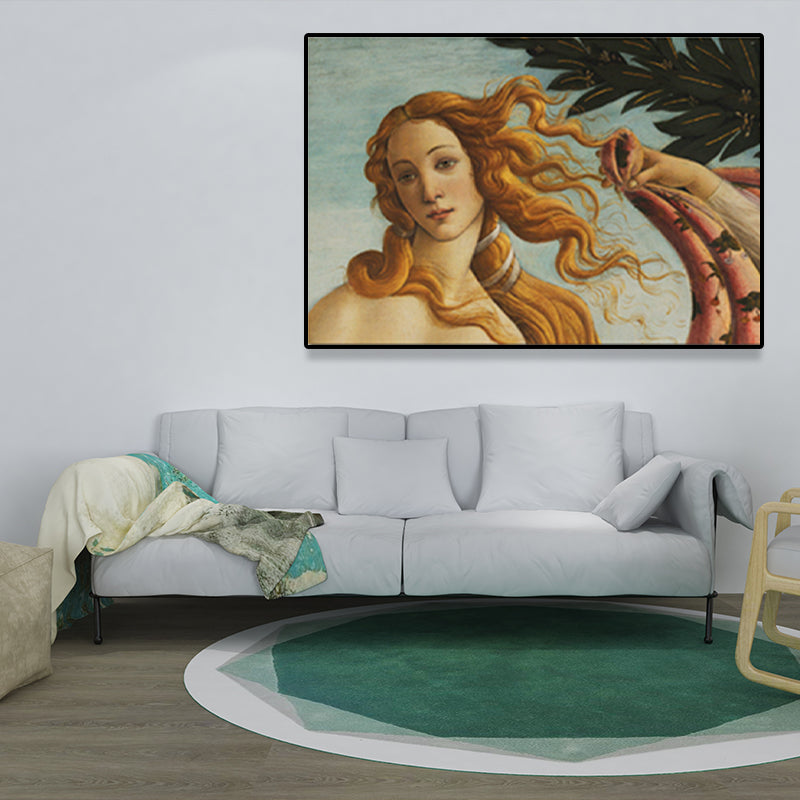 Religious Birth of Venus Painting Traditional Textured Canvas Wall Art in Yellow Clearhalo 'Arts' 'Canvas Art' 1658532