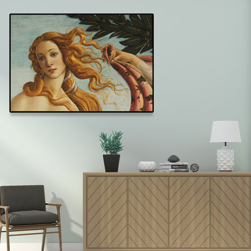 Religious Birth of Venus Painting Traditional Textured Canvas Wall Art in Yellow Clearhalo 'Arts' 'Canvas Art' 1658533