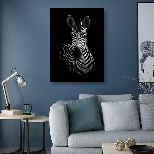 Photographs Contemporary Wall Art Print with Zebra Pattern in Dark Color for Home Clearhalo 'Art Gallery' 'Canvas Art' 'Contemporary Art Gallery' 'Modern' Arts' 1658749