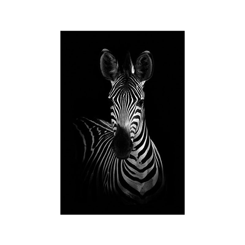 Photographs Contemporary Wall Art Print with Zebra Pattern in Dark Color for Home Clearhalo 'Art Gallery' 'Canvas Art' 'Contemporary Art Gallery' 'Modern' Arts' 1658750