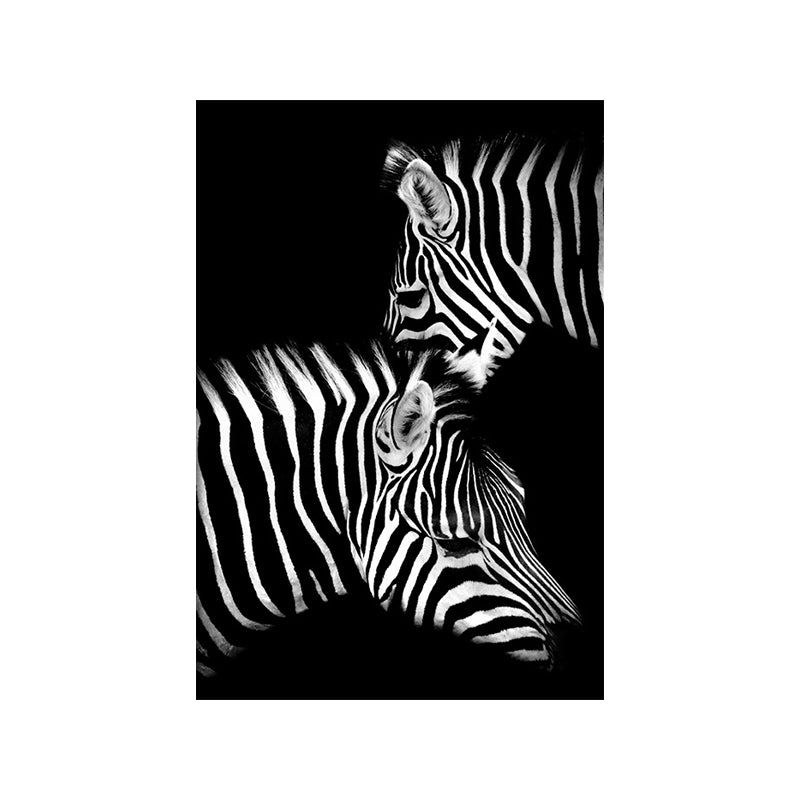 Photographs Contemporary Wall Art Print with Zebra Pattern in Dark Color for Home Clearhalo 'Art Gallery' 'Canvas Art' 'Contemporary Art Gallery' 'Modern' Arts' 1658757