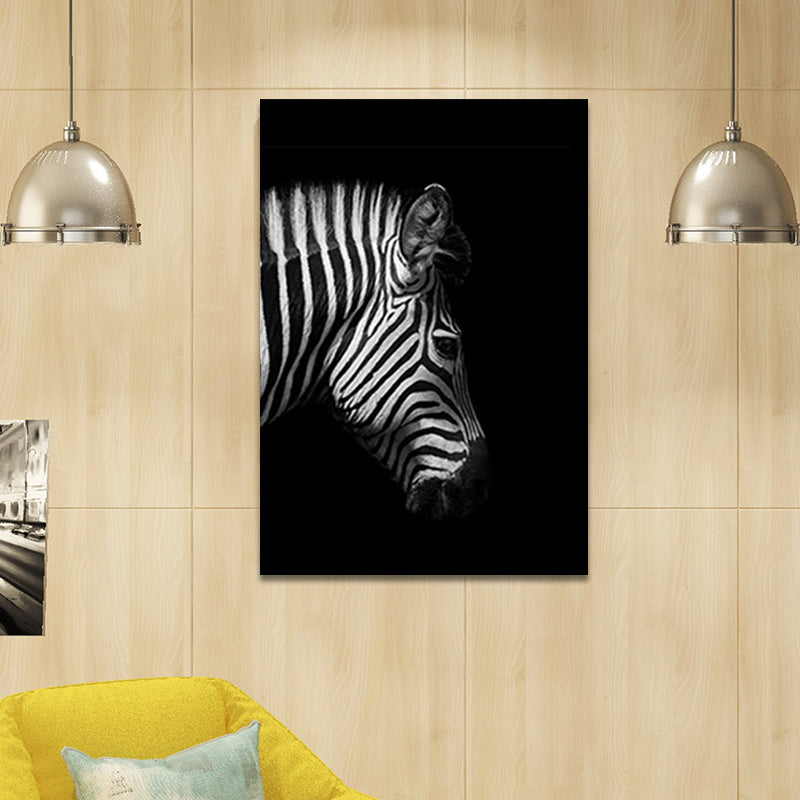 Photographs Contemporary Wall Art Print with Zebra Pattern in Dark Color for Home Clearhalo 'Art Gallery' 'Canvas Art' 'Contemporary Art Gallery' 'Modern' Arts' 1658760