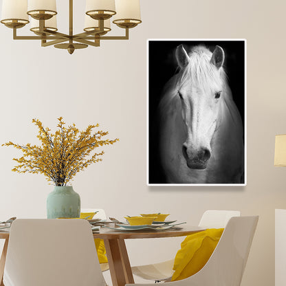 Horse Head Wall Art Decor Textured Surface Modernist House Interior Canvas Print Black Clearhalo 'Art Gallery' 'Canvas Art' 'Contemporary Art Gallery' 'Modern' Arts' 1658892