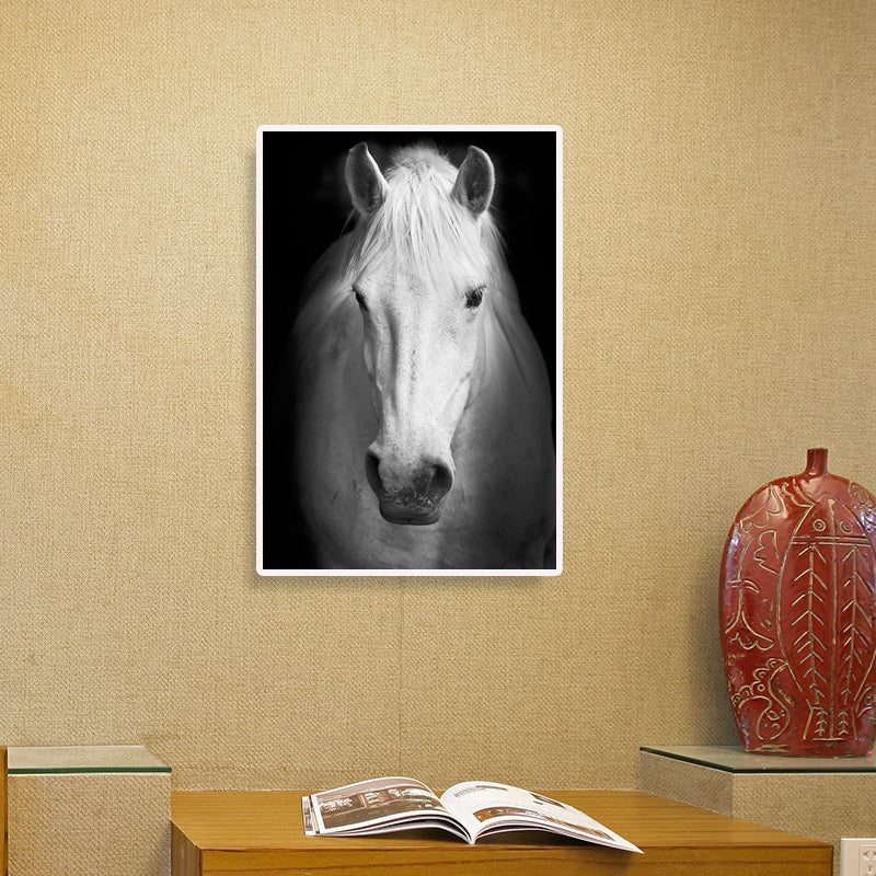 Horse Head Wall Art Decor Textured Surface Modernist House Interior Canvas Print Clearhalo 'Art Gallery' 'Canvas Art' 'Contemporary Art Gallery' 'Modern' Arts' 1658893