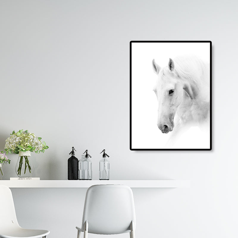 Horse Head Wall Art Decor Textured Surface Modernist House Interior Canvas Print Clearhalo 'Art Gallery' 'Canvas Art' 'Contemporary Art Gallery' 'Modern' Arts' 1658900