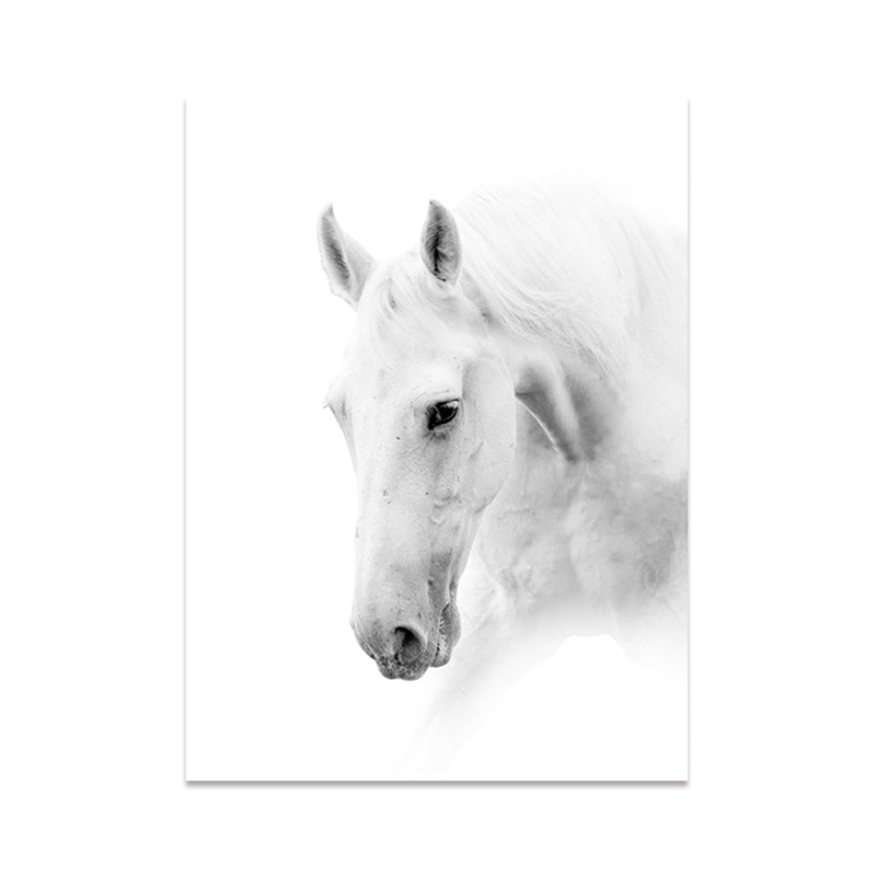 Horse Head Wall Art Decor Textured Surface Modernist House Interior Canvas Print Clearhalo 'Art Gallery' 'Canvas Art' 'Contemporary Art Gallery' 'Modern' Arts' 1658902