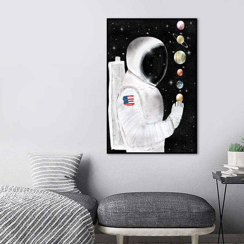 Wall Art Print, Astronaut black and white