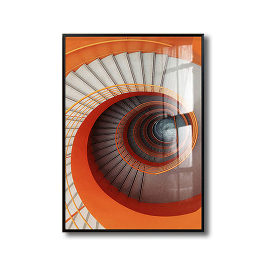 Decorative Swirling Stair Painting Contemporary Canvas Wall Art Print in Light Color Clearhalo 'Art Gallery' 'Canvas Art' 'Contemporary Art Gallery' 'Modern' Arts' 1659295