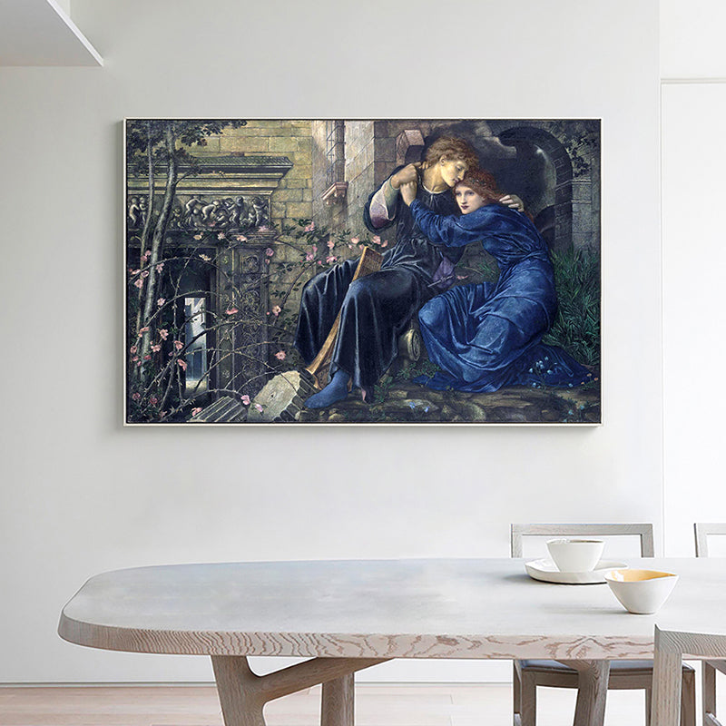 World Culture Religious Figures Painting Light Color Textured Wall Art for Playroom Blue Clearhalo 'Arts' 'Canvas Art' 1659352