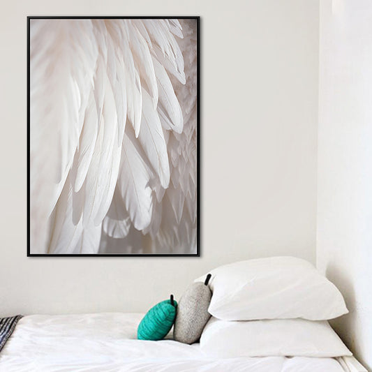 White Wing Canvas Art Decorative Minimalist for Corridor Wall Decor, Multiple Sizes White Clearhalo 'Art Gallery' 'Canvas Art' 'Contemporary Art Gallery' 'Modern' Arts' 1659420