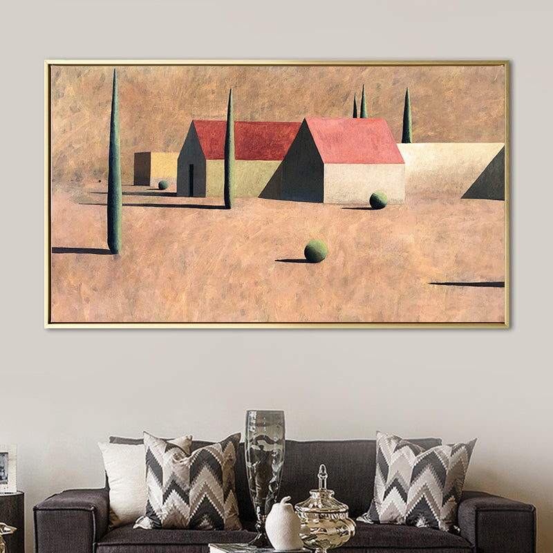 Small Bungalow Wall Decor Brown Canvas Painting Textured, Multiple Sizes Options Brown Design 1 Clearhalo 'Art Gallery' 'Canvas Art' 'Contemporary Art Gallery' 'Modern' Arts' 1659434