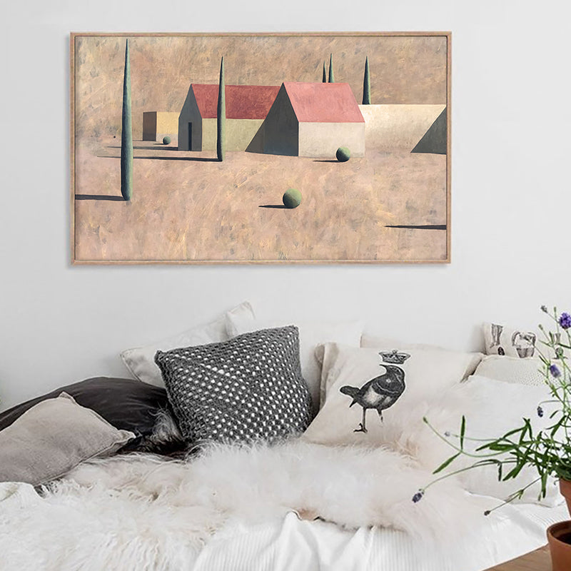 Small Bungalow Wall Decor Brown Canvas Painting Textured, Multiple Sizes Options Clearhalo 'Art Gallery' 'Canvas Art' 'Contemporary Art Gallery' 'Modern' Arts' 1659436