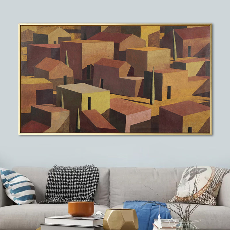 Small Bungalow Wall Decor Brown Canvas Painting Textured, Multiple Sizes Options Brown Design 3 Clearhalo 'Art Gallery' 'Canvas Art' 'Contemporary Art Gallery' 'Modern' Arts' 1659445