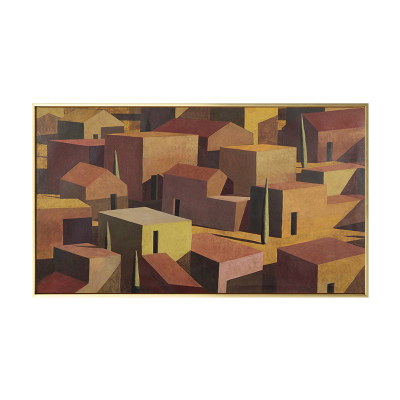 Small Bungalow Wall Decor Brown Canvas Painting Textured, Multiple Sizes Options Clearhalo 'Art Gallery' 'Canvas Art' 'Contemporary Art Gallery' 'Modern' Arts' 1659448